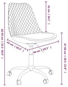 Scaune de bucatarie pivotante, 6 buc., gri inchis, textil
