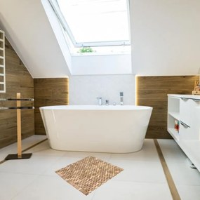 Preș antiderapant, tec, natural, 50 x 48,5 cm.