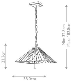 Elstead TF-ALDERLEY-P - Candelabru Tiffany ALDERLEY pe lanț, 1xE27/60W/230V