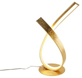 Lampă de masă de design aurie 38,5 cm incluzând LED și dimmer - Belinda