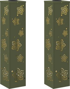 vidaXL Lumină LED Solară pentru Alei 2 pcs Verde măsliniu