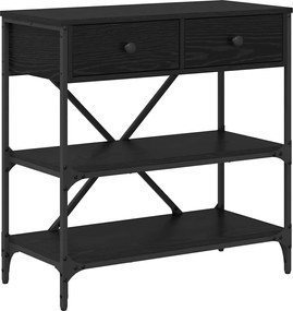 vidaXL Masă de consolă cu sertar Stejar Negru 100 x 34,5 x 75 cm lemn