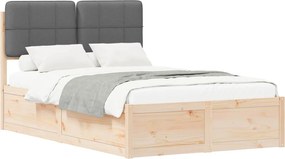 vidaXL Cadru de pat cu tăblie tapițată Gri închis 120 x 190 cm