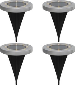 vidaXL Lămpi solare cu țăruși de sol pentru exterior, 4 buc. alb cald