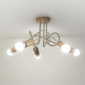 Lustră aplicată OXFORD 5xE27/15W/230V pin/crem