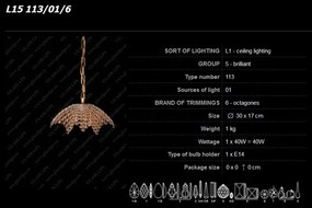 Lustra design LUX cristal Bohemia