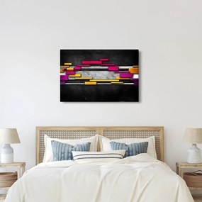 Tablou - Abstrac colorat, fundal negru (90x60 cm)