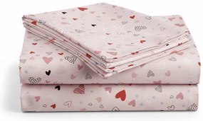 Cearsaf din bumbac pentru patut de copii LOVITA roz 110x160 cm