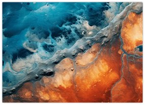 Tablou pe sticlă - Apă și foc (70x50 cm)