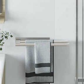 vidaXL Suport pentru prosoape Argintiu 40 x 9 x 4 cm Oțel inoxidabil