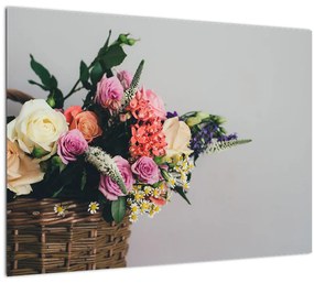 Tablou cu coș și flori (70x50 cm), în 40 de alte dimensiuni noi