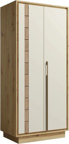 Dulap KEKS K1, stejar/casmir, PAL laminat, cu 2 usi, 89x54x194 cm