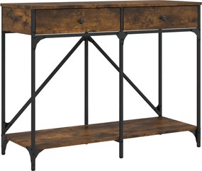 vidaXL Măsuță consolă, stejar fumuriu, 100x39x78,5 cm, lemn prelucrat