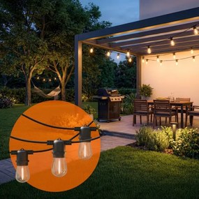 Ghirlandă decorativă LED solară reglabilă 20xE27/3V USB 2400 mAh 20,62 m IP65 negru + telecomandă