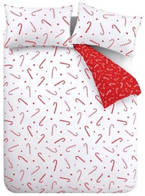 Lenjerie de pat roșie/albă pentru pat de o persoană 135x200 cm Candy Cane – Catherine Lansfield