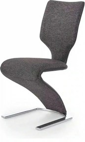 Scaun tapitat K307, gri inchis/argintiu, stofa clasica/metal, 46X62X95