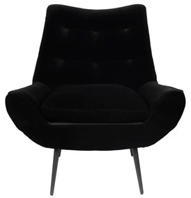 Fotoliu catifea neagra Lounge Chair Glodis Nero