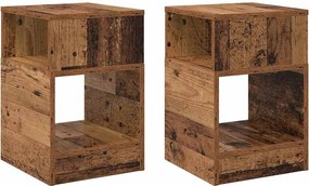 vidaXL Masă laterală 2 pcs Lemn vechi 30,5 x 30 x 45 cm Lemn compozit