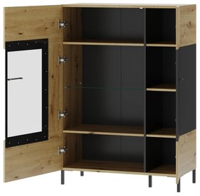 Vitrină Lorren 15 (stejar artisan + negru mat). 1068166