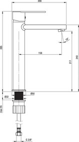 Tubo Baterie pentru chiuvetă, înalt Finisaj: Crom BUT_020K