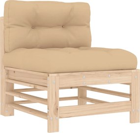 vidaXL Canapea de mijloc cu perne, lemn masiv de pin