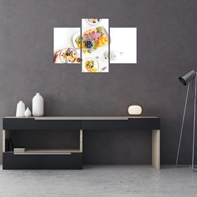 Tablou cu farfurie cu fructe pe masă (90x60 cm)
