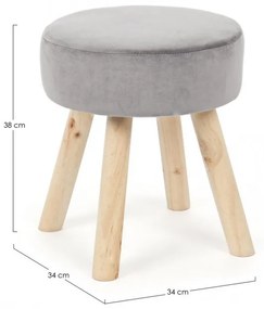 Set 2 taburete gri din catifea, Adeline Antik Bizzotto