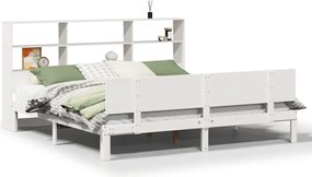 vidaXL Pat cu bibliotecă fără saltea, 180x200 cm, lemn masiv de pin