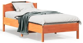 vidaXL Cadru pat fără saltea, maro ceruit, 90x190 cm, lemn masiv pin