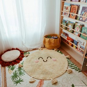 Covor pentru copii galben lavabil/țesut manual din bumbac ø100 cm You're My Sunshine – Lorena Canals