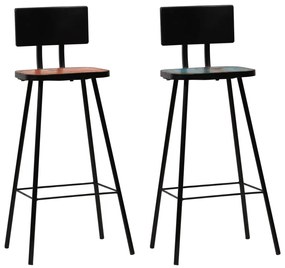vidaXL Scaune de bar, 2 buc., lemn masiv reciclat