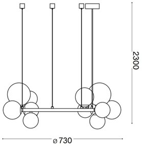 Lustră LED pe cablu Ideal Lux PERLAGE 11xG9/3W/230V auriu/alb