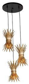 Lampa suspendata Art Deco aurie cu 3 lumini - Wesley