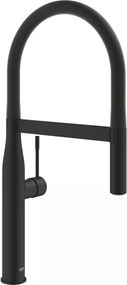 Baterie bucatarie cu pipa flexibila Grohe Essence negru mat Phantom Black