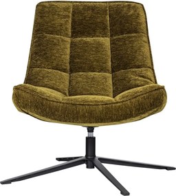 Fotoliu verde pivotant cu tapițerie din chenille Maudi – WOOOD