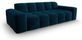 Canapea albastru-închis cu tapițerie din catifea 222 cm Kendal – Micadoni Home