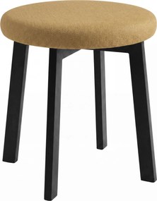 MAZZONI EXPORT Taburet rotund ZOI Caramel (Storm 45) / cadru din stejar negru