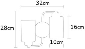 Aplica perete haaus Balcova, 40 W, Argintiu, D 32 x H 28 cm