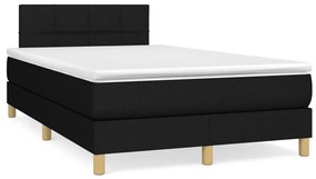 vidaXL Pat box spring cu saltea, negru, 120x190 cm, catifea