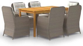 vidaXL Set mobilier de grădină, 7 piese, maro