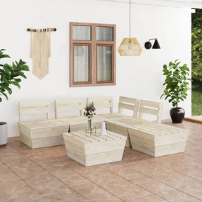 vidaXL Set de mobilier paleți de grădină 6 piese lemn molid tratat