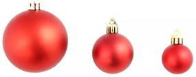 Set ornamente de brad, 112 piese-rosu