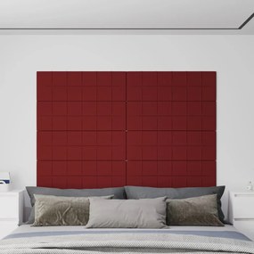 Panouri de perete 12 buc. rosu vin 90x30 cm textil 3,24 m   12, Bordo, 90 x 30 cm