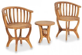 Set mobilier de bistro, 3 piese, lemn masiv de tec