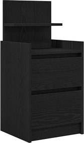 vidaXL Noptiera cu 2 sertare Negru 38x34x80 cm