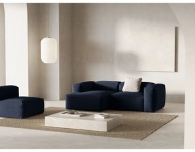 Colțar albastru închis cu tapițerie din catifea reiată (cu colț pe partea stângă/cu șezlong) Bergamo – Cosmopolitan Design