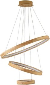 Brilagi - Pendul LED UMEA WOOD pe cablu, LED/45W/230V, Ø 60 cm, lemn