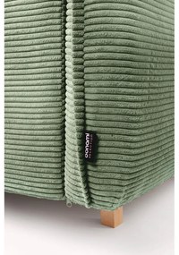 Colțar verde deschis extensibil cu tapițerie din catifea reiată (cu colț pe partea stângă /în formă de "U") Tori – Bonami Selection