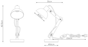 Globo 21502 - Lampă de masă TONGARIRO 1xE27/40W/230V