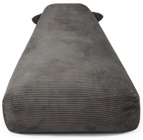 Fotoliu puf pentru copii verde cu tapițerie din catifea reiată Snug 80 Dragon – SLOWDOWN